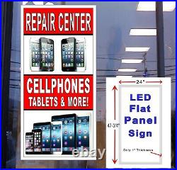 Repair Center Cell Phone Tablets & More 48x24 Led Window Sign retail store