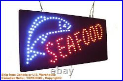 Seafood Sign Neon Sign LED Open Sign Store Sign Business Sign Window Sign