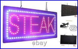 Steak Sign, Super Bright LED Open Sign, Store Sign, Business Sign, Windows Sign