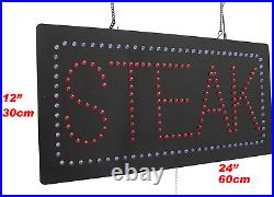 Steak Sign, Super Bright LED Open Sign, Store Sign, Business Sign, Windows Sign