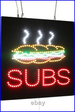 Subs Sign, Signage, LED Neon Open, Store, Window, Shop, Business, Display, Gran