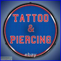 TATTOO & PIERCING Sign 14 LED Light Store Business Advertise USA Life Warranty