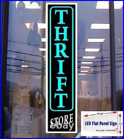 THRIFT STORE vertical Led flat panel lightbox window sign 48 x 12