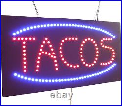 Tacos Sign, TOPKING Signage, LED Neon Open, Store, Window, Shop, Business, Grand