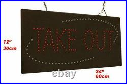 Take Out Sign 24, Signage, LED Neon Open, Store, Window, Shop, Business