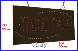 Take Out Sign 24, TOPKING Signage, LED Neon Open, Store, Window, Shop, Display
