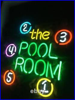 The POOL ROOM Custom Wall Decor 16x13 Store Beer Porcelain Led Neon Sign