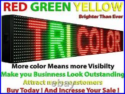 Tri Color Business Store Shop Window Digital Led Sign 7 X 100 Text Display