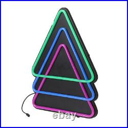 Triangle LED Neon Sign Light Hanging Party Store Visual Artwork Lamp Wal