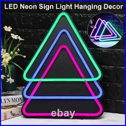 Triangle LED Neon Sign Light Hanging Party Store Visual Artwork Lamp Wall C3