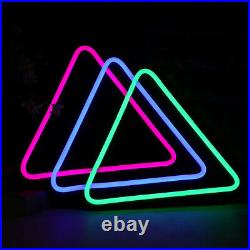Triangle LED Neon Sign Light Hanging Party Store Visual Artwork Lamp Wall C3