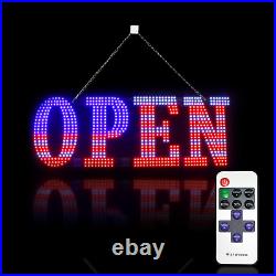 USA Flag Open Sign LED for Business, 30X10 Large LED Open Sign with Hanging In
