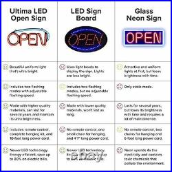 Ultima LED Neon Open Sign For Business Premium Lighted With 2 Modes, Adjustable