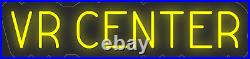 VR Center 24x6 inches Yellow Neon LED Sign Decor Wall Lights Brighte Store