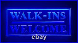 WALK-INS WELCOME NEON Signs LED Light Store Sign Business Sign Window Sign Large