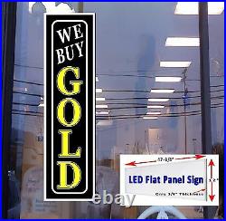 WE BUY GOLD Led illuminated business store window sign 48x12 Led flat panel