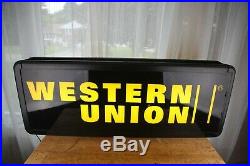WESTERN UNION Light Up LED Store Advertising Sign Double Sided 38