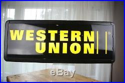 WESTERN UNION Light Up LED Store Advertising Sign Double Sided 38