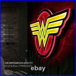 WONDER WOMAN DC LOGO LIGHT Large LED 25 Store Display Comic Sign by BRANDLITE