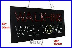 Walk-ins Welcome Sign, Signage, LED Neon Open, Store, Window, Shop
