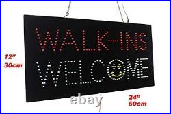 Walk-ins Welcome Sign, Signage, LED Neon Open, Store, Window, Shop, Business