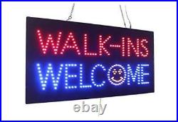 Walk-ins Welcome Sign, Signage, LED Neon Open, Store, Window, Shop, Business