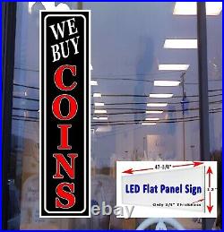 We Buy Gold Silver Coins Led Flat Panel 48in x 12in Business Store Signs 3 sign