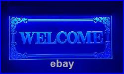Welcome LED Open Signs Neon Light Shop Display Large Store Windows Sign Decor