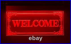 Welcome LED Open Signs Neon Light Shop Display Large Store Windows Sign Decor