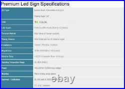 WiFi TRI-COLOR PROGRAMMABLE LED SIGN 19 X 63 SHOP STORE SCROLL TEXT DISPLAY