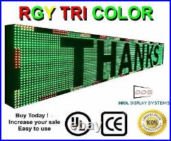 WiFi TRI-COLOR PROGRAMMABLE LED SIGN 19 X 76 SHOP STORE SCROLL TEXT DISPLAY