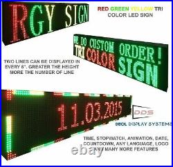 WiFi TRI-COLOR PROGRAMMABLE LED SIGN 25 X 76 SHOP STORE SCROLL TEXT DISPLAY